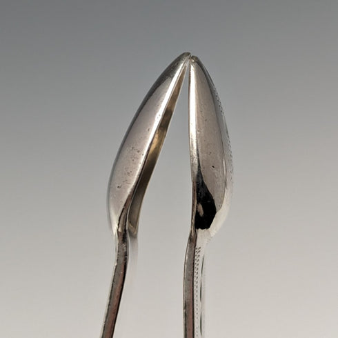 Circa 1830 British Antique Sterling Silver Sugar Tongs 26g Johnathan Hayne